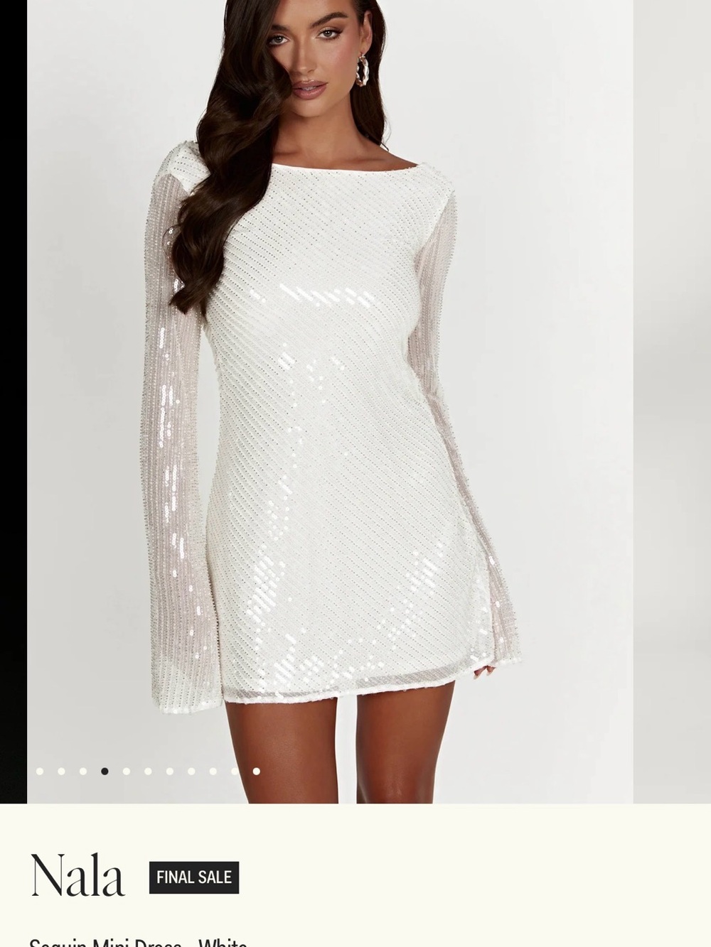 Meshki White Sequin Mini Dress